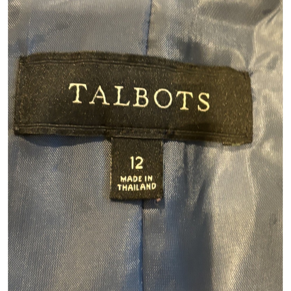 Talbots Wool Blend Blazer Blue Preppy Size 12 - Picture 6 of 7